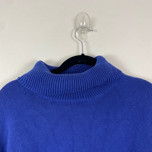 GAP Relaxed Fit Cotton 24/7 Split Hem Turtleneck Sweater Blue XL Oversized Boxy - Picture 3 of 11